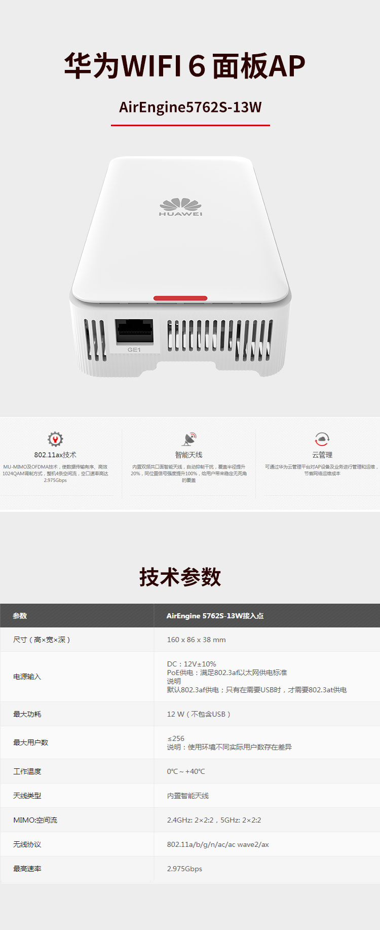 華為WIFI6無線AP